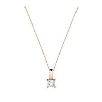 9ct Rose Gold 0.25ct Princess Cut Diamond Pendant