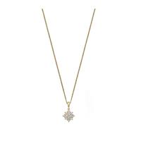 9ct Yellow Gold 0.21ct Diamond Snow Flake Pendant