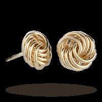 9ct Yellow Gold Polished Small Wire Knot Stud Earrings