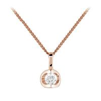 9ct rose gold 010ct tension set diamond pendant