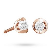 9ct Rose Gold 0.15ct Tension Set Diamond Earrings