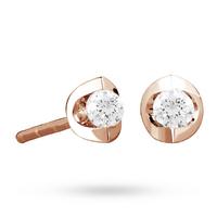 9ct Rose Gold 0.10ct Tension Set Diamond Earrings