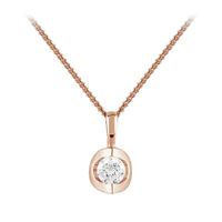 9ct Rose Gold 0.15ct Tension Set Diamond Pendant