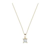 9ct Yellow Gold 0.70ct Princess Cut Diamond Pendant