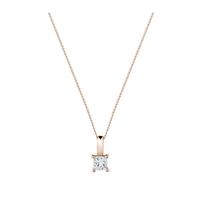 9ct Rose Gold 0.70ct Princess Cut Diamond Pendant