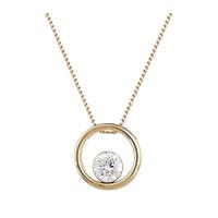 9ct yellow gold 020ct floating diamond pendant