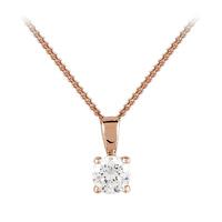 9ct Rose Gold 0.33ct 4 Claw Diamond Pendant