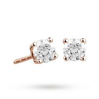 9ct Rose Gold 0.33ct 4 Claw Diamond Earrings