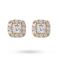 9ct Yellow Gold 0.30ct Diamond Claw Halo Stud Earrings