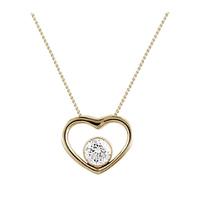 9ct Gold 0.20ct Floating Diamond Set Heart Pendant