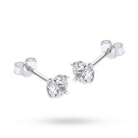 9ct White Gold 5mm Cubic Zirconia Stud Earrings