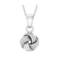 9ct White Gold Knot Pendant