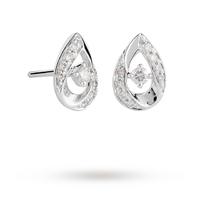 9ct white gold 015ct diamond pear stud earrings