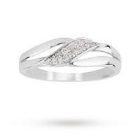 9ct White Gold 0.10ct Diamond Diagonal Dress Ring