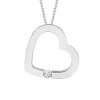 9ct white gold diamond heart pendant