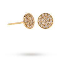 9ct Yellow Gold 0.25ct Pave Stud Earrings