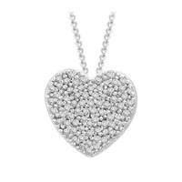 9ct White Gold 0.20ct Diamond Heart Pendant