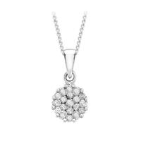 9ct white gold diamond pendant