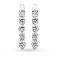 9ct White Gold Diamond Set Hoop Earrings