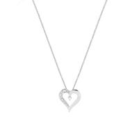 9ct white gold diamond heart pendant