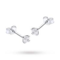 9ct White Gold 3mm Cubic Zirconia Stud Earrings