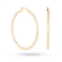 9ct Yellow Gold Texture Hoop