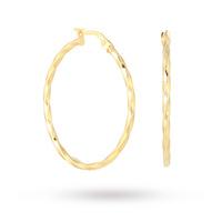 9ct yellow gold large twist hoop