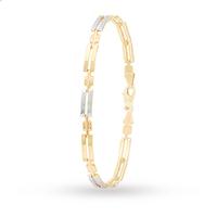9ct White and Yellow Gold Bar Link Bracelet