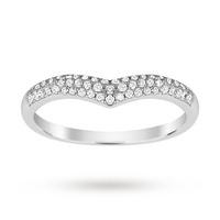 9ct White Gold 0.25 Total Carat Weight Pave Diamond Shaped Band