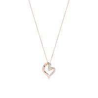 9ct Rose Gold Diamond Heart Pendant