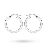 9ct White Gold Hoop Earrings