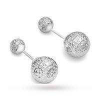 9ct White Gold 6-10mm Double Ball Stud Earrings