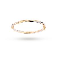 9ct yellow, white and rose gold bangle