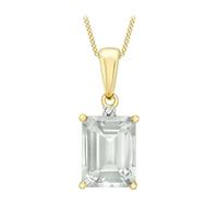 9ct Yellow Gold Green Amethyst and Diamond Pendant