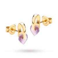 9ct yellow gold amethyst stud earrings