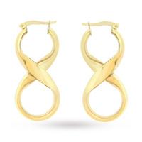 9ct Yellow Gold Figure Eight Drop Earrings