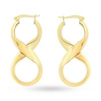 9ct yellow gold figure eight drop earrings