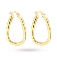 9ct Yellow Gold Square Hoop Earrings