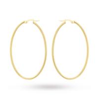 9ct Yellow Gold Large Oval Hoop Earrings