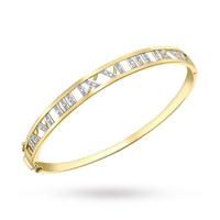 9ct Yellow Gold Diamond Set Roman Numeral Bangle