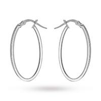 9ct White Gold Hoop Earrings