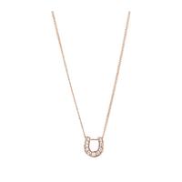 9ct Rose Gold Diamond Horse Shoe Pendant