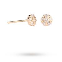 9ct Yellow Gold 0.20ct Flower Stud Earrings