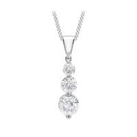 9ct White Gold Cubic Zirconia Pendant