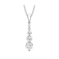 9ct White Gold Cubic Zirconia Pendant