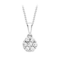 9ct white gold 020ct diamond cluster pendant