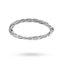 9ct white gold open weave bangle