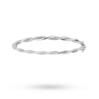 9ct white gold texture polish bangle