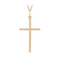 9ct Rose Gold Diamond Cut Cross Pendant