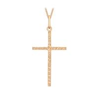 9ct rose gold diamond cut cross pendant